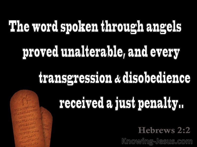 Hebrews 2:2 The Word Spoken Through Angels (black)